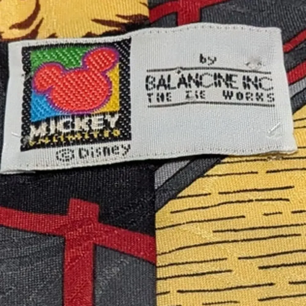 Vintage Disney Mickey Mouse Western Cowboy Tie Necktie 90s Cartoon Yeehaw